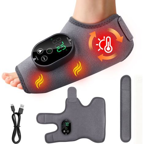 4 en 1 Massage Pied électrique,Thermo Masseur Pied Attelle Cheville avec 6 Niveaux de Chauffage 3 Modes de Vibration 3 Minuteries (1/5)