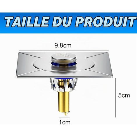 Bonde Douche,Siphon Douche,Filtre Cheveux Douche,Bouchon Douche Amovible en Acier Inoxydable pour Salles de Bain, Cuisines,Clapet Anti Odeur Douche pour 9,8-10 cm (1/4)