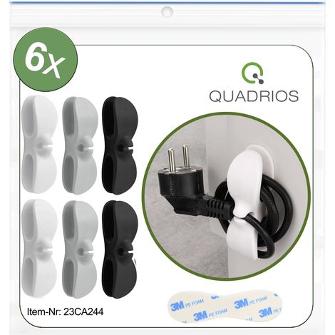 Quadrios 23CA244 Support de câble autocollant 23CA244 noir, gris, blanc 6 pc(s) V904633 (1/5)