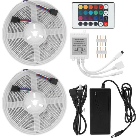 Bandeau LED RGB 300LED 5050 IP65 12V Dimmable avec Télécommande Changeant Couleur Lampe 100-240V US (1/5)