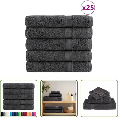 vidaXL Baumwolltuch - Premium Saunatücher SOLUND 50 Stk. Anthrazit 80x200 cm 600 g/m² (1/5)