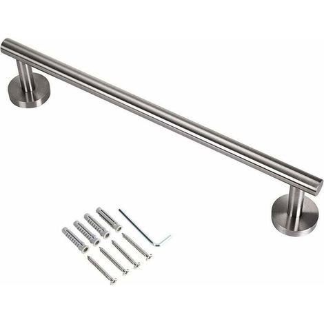 Portasciugamani da parete in acciaio inox, base oblunga da 40 cm, per bagno e cucina (1/4)