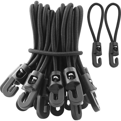 21 Pcs Rubber Bungee Cord with Hooks, 10 cm, Multi-functional Bungee Cord for Tarpaulins, Tents, Camping Netting (1/5)