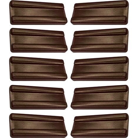 10x Patin Mini 39x16mm Glisseur Entretoise Murale Sol Cale Pied Meuble Table Chaise Parquet Protection Plastique, marron foncé (1/3)