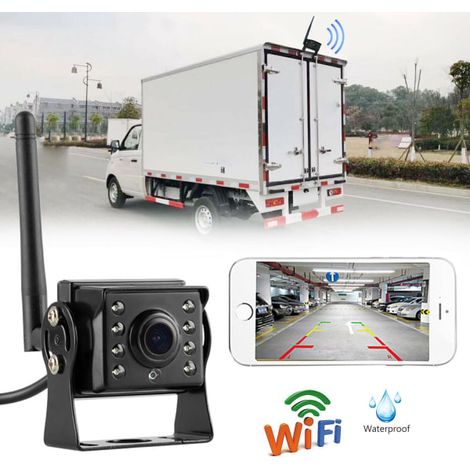 Caméra de recul sans fil WiFi pour camion, camping-car, remorque, voiture, CCTV, iOS Android, noir, 1 pièce (1/5)