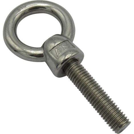 M10 Long Shank Eye Bolt Stainless Steel (200MM Metric Thread Rope Cable Marine Grade)