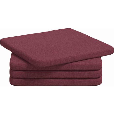 Sitzkissen 4 pcs Weinrot 40 x 40 x 3 cm Stoff vidaXL