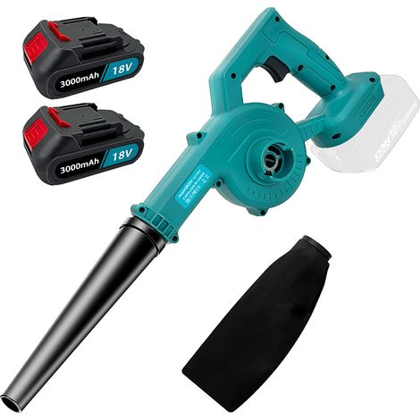 18V Akku-Laubbläser, Höchstgeschwindigkeit 290 km/h (Turbo-Modus), bürstenloser Motor, ergonomisches Design für Einfahrten und Gärten, inklusive zwei 18V 3000mAh Akkus.