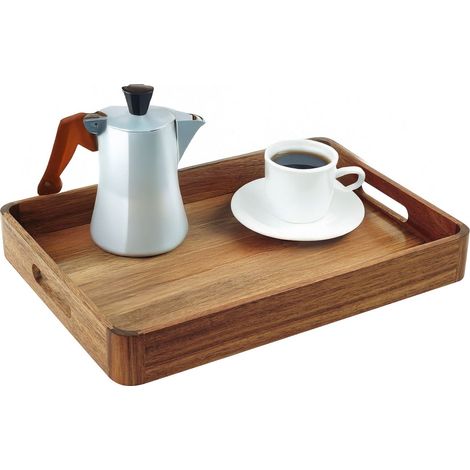 Bandeja de madera de acacia con asas: duradera y elegante (1/5)