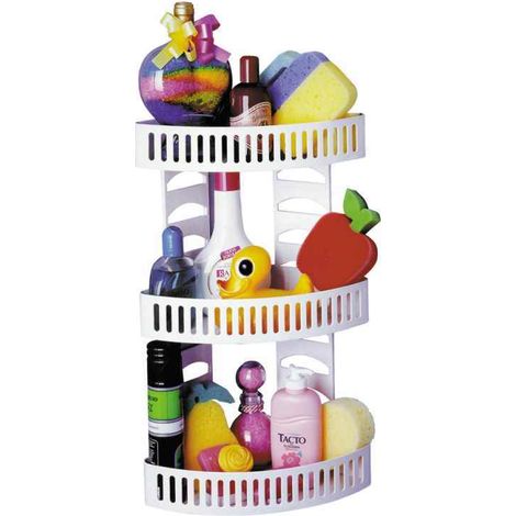 toyma rinconera blanca triple para ducha facil montaje con estantes ajustables