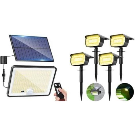 Lampe Solaire Exterieur Detecteur de Mouvement avec Télécommande+72 LED Lampe Solaire Exterieur (1/5)
