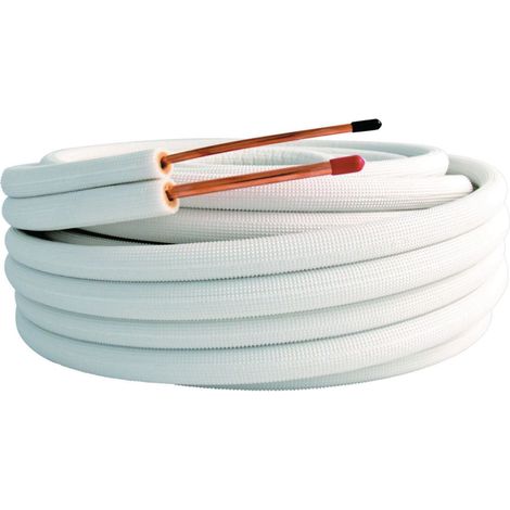 liaison frigorifique isolée - double - 1/4 et 3/8 - m1 - couronne de 50 mètres