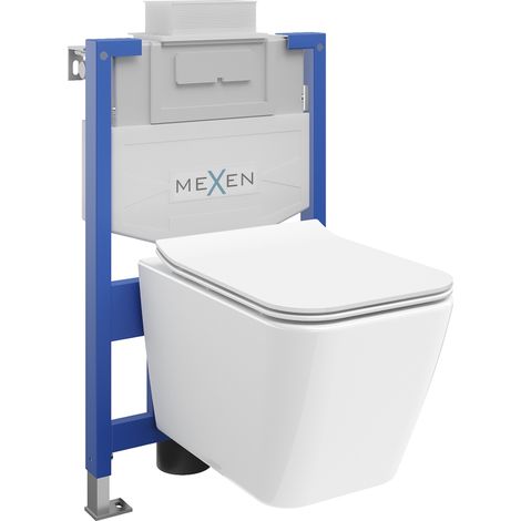 Mexen ensemble encastré WC châssis Fenix XS-U avec cuvette WC Cube et abattant à descente lente, blanc brillant - 68530924000 (1/3)