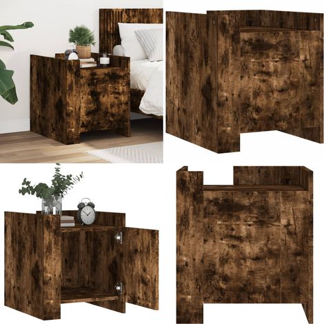 Nachttisch Räuchereiche 45x50x50 cm Holzwerkstoff - Nachttisch - Beistelltisch - Wohnzimmerschreibtisch - Holzwerkstoff - Rauchereiche - Home & Living (1/5)