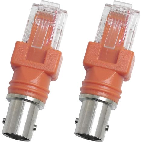BNC auf RJ45 Kabeladapter, Netzwerk-Kristallkopf, orangefarbener Kern, reines Kupfer, verzinnter Stecker, Kupplungsadapter für Datenübertragung, Videoüberwachung, 2 Stück (1/5)
