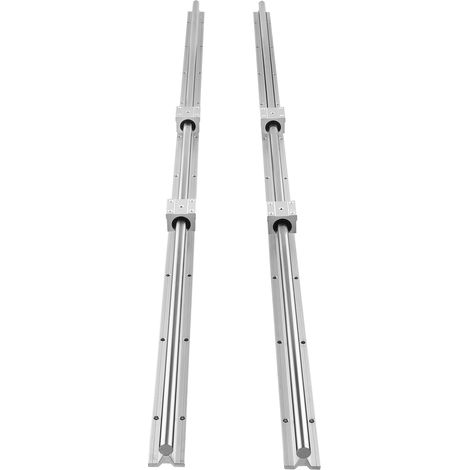 Mophorn Set di guide lineari, SBR16 1500 mm, 2 PCS 59 in/1500 mm guide con 4 PCS SBR16UU blocchi di scorrimento, ideale per macchine CNC Router e progetti fai da te