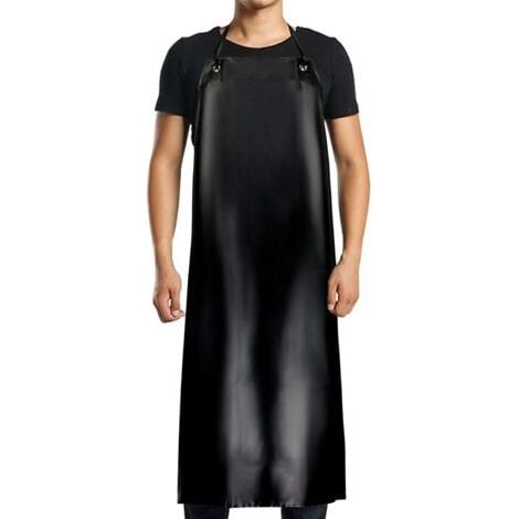 Tablier imperméable en PVC-120x90cm, noir, pour hommes et femmes, imperméable à l'eau et à l'huile, adapté au nettoyage, aux travaux de laboratoire, à l'abattage, aux soins des chiens (1/5)