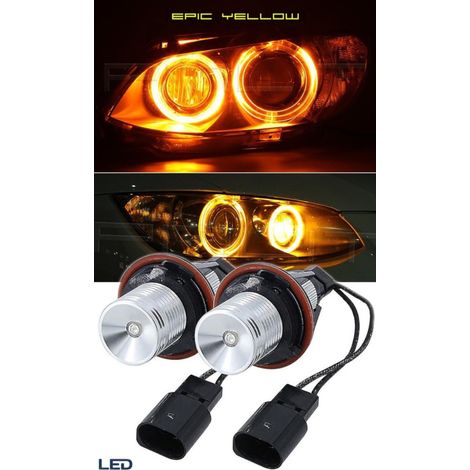 2er-Set LED-Lampen "Angel Eyes" (Engelsaugen) 12–24 V, gelb, für BMW, CANbus-fehlerfrei