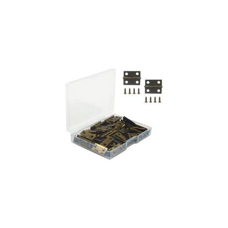 50 cerniere per scatole di legno, 18 x 15 mm, con viti, cerniere vintage per gioielli, adatte per lavori artigianali. - Crezuo