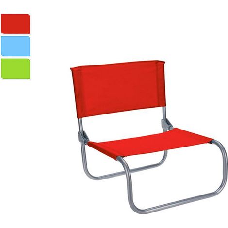 Chaise de plage pliante en métal 43x50x43cm couleurs assorties