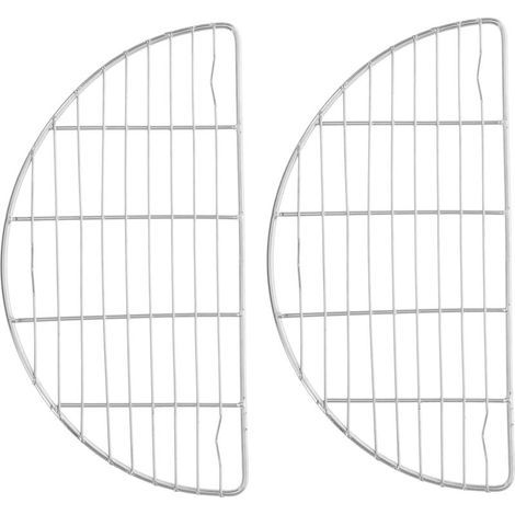 2-teiliger multifunktionaler Edelstahl-Kochrost, halbrunder Kühlrost für Backofen, Heißluftfritteuse und Dampfgarer (1/5)
