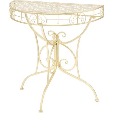 Beistelltisch Vintage-Stil Halbrund Metall 72 x 36 x 74 cm Gold