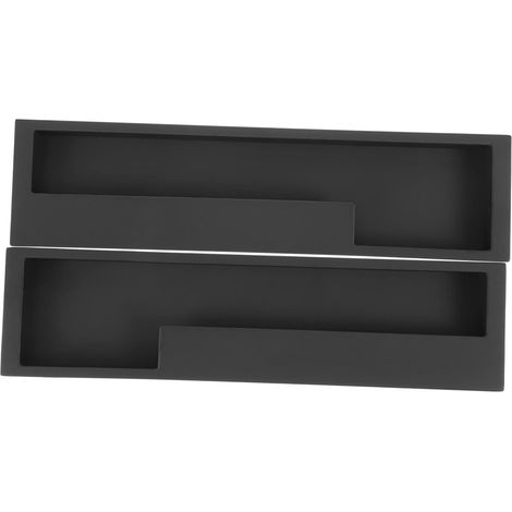 Lntyq Lot de 2 poignées de porte coulissante encastrées en alliage d'aluminium, modernes et simples pour tiroir de grange, placard, armoire (noir mat/203mm)