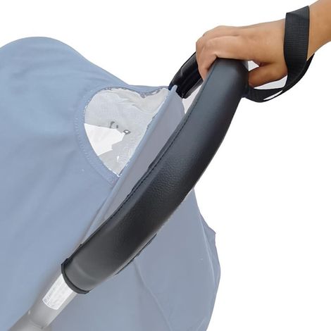 Griffschutz Kinderwagen PU-Leder, kompatibel Babyzen Yoyo, gepolsterter Schutz, weich universal schwarz (1/5)