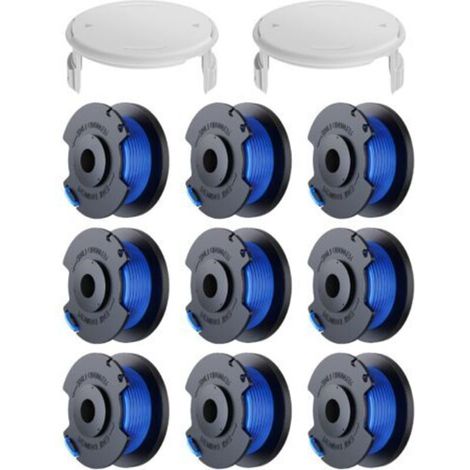 11 Pack Bobine Fil Coupe Bordure remplacements pour Ryobi One + AC14RL3A 18v 24v 40v Coupe Bordures, Bobine Ø 1,6mm, Longueur 30,17m (9 Bobine Fil Coupe Bordure,2 Couvercle)