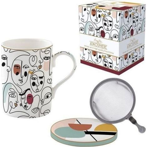 Tisanière - - Porcelaine avec Filtre Inox - 300 ml - Blanc - Design Contemporain (1/3)