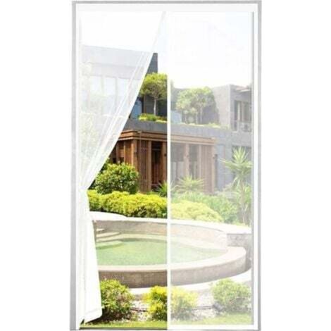Thickened Magnetic Door Mosquito Net 100x210cm Very Dense Mesh Magnetic Door Mosquito Net Fly and Insect Screen with Adhesive Tape, Magnetic Sticks, Automatic Closure, White