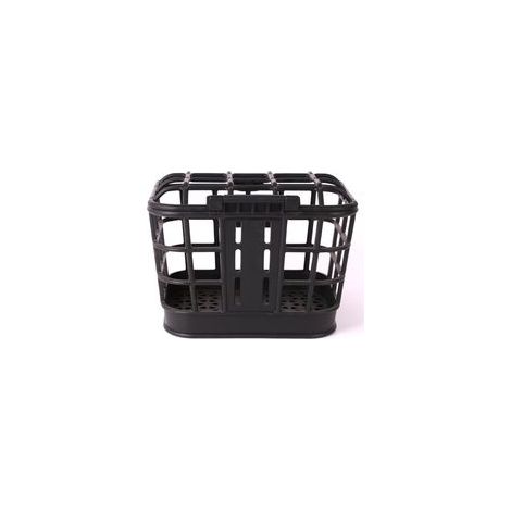 Panier avant de vélo grande capacité, anti-extrusion, en polycarbonate noir, amovible et avec couvercle, pour vélo électrique. (1/5)
