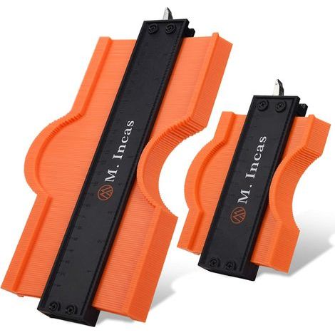 Calibrador de contornos con bloqueo, reglas de construcción de 10 + 5 pulgadas, herramienta de medición para esquinas y contornos, herramientas de bricolaje para carpintería para artesanos. (1/5)