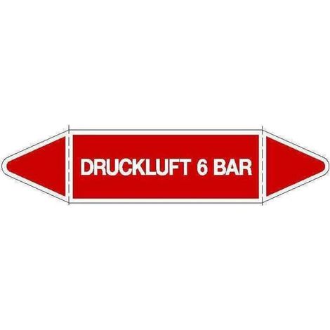 Klebeschild VW Druckluft 6 bar, Deutsch, 70 x 18