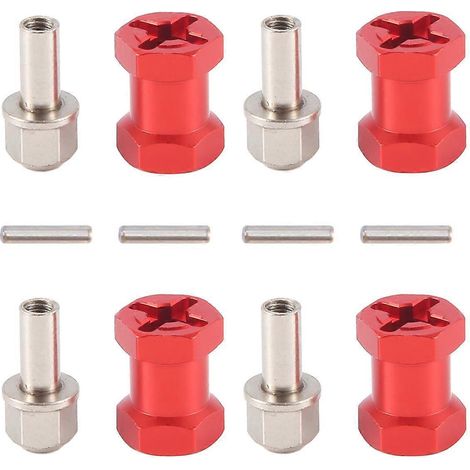 Adaptateur de moyeu de roue hexagonal de 12 mm, coupleur d'extension de 17 mm, rouge-- (1/5)