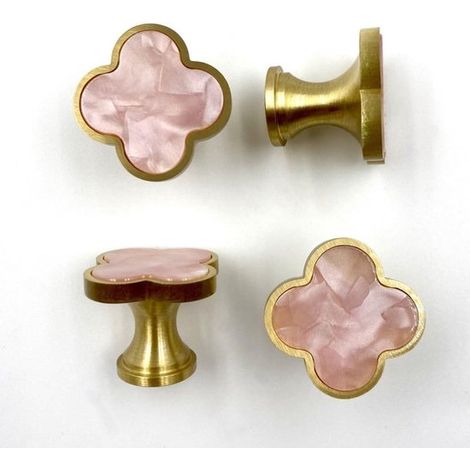 Juego de 4 ganchos decorativos de latón macizo para colgar abrigos, mochilas y bolsos ganchos originales de color oro champán (flor rosa). (1/5)