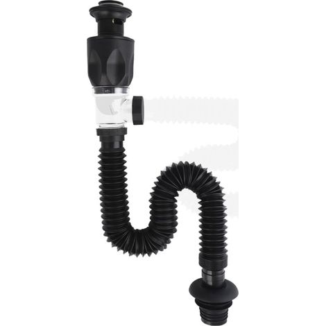 Kit de vidage d'évier, bonde de lavabo à clic standard avec raccord de 1,1/4" et tuyau d'évacuation, égouttoir universel anti-odeurs pour évier