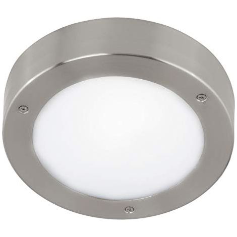 Plafoniera Esterno Moderno Vento 2 Acciaio Argento Policarbonato Bianco Led (1/4)