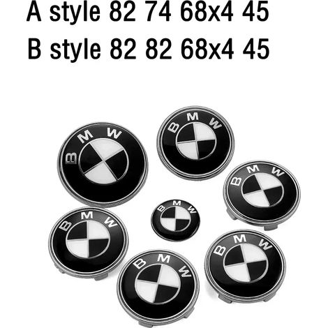 (Rouge, B8282 68x4 45) - Lot de 7 emblèmes pour capot, avant, arrière et coffre de voiture, compatibles avec BMW E90 F30 E46 F20 G20 E39 E87 G30 E36 E92 E91 F11 F31 E70 (1/5)