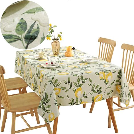 Nappe en Toile cirée rectangulaire Taille 140x180 cm, Nappe Rectangulaire en PVC, Anti-Taches et imperméable, pour Mariage, Salon, Salle à Manger, Balcon - Motifs Citrons (1/5)