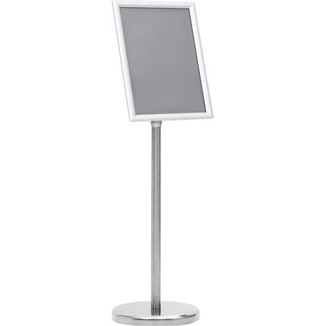 vidaXL Soporte de pie para carteles A4 aleación de aluminio plateado (1/5)
