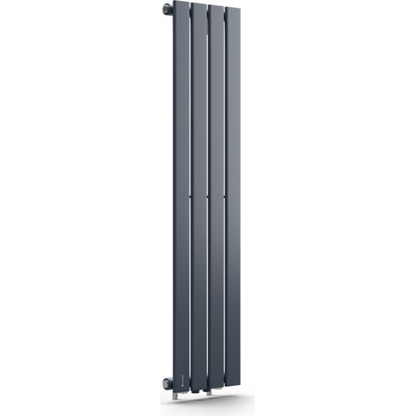 Blumfeldt Badheizkörper, Design Heizkörper Flach, Sparsamer Flachheizkörper Vertikal, 733 Watt Warmwasser Wandheizkörper für Badezimmer & Wohnzimmer, Leiser Vertikal Heizkörper mit Thermostat