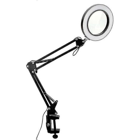 10-fache Vergrößerungslupe mit Schreibtischlampe, 3 Farbmodi und 10 einstellbaren Helligkeitsstufen. (1/5)