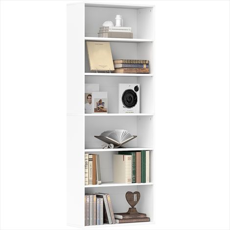 Bibliothèque 6 étagères réglables blanc 60 x 24 x 158,5 cm (1/5)