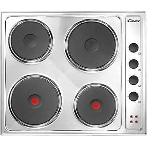 Candy – Plaque avec hotte intégrée 58 cm – CLE64KX – Acier inoxydable – 4 zones de cuisson – Plaque scellée pour cuisson précise