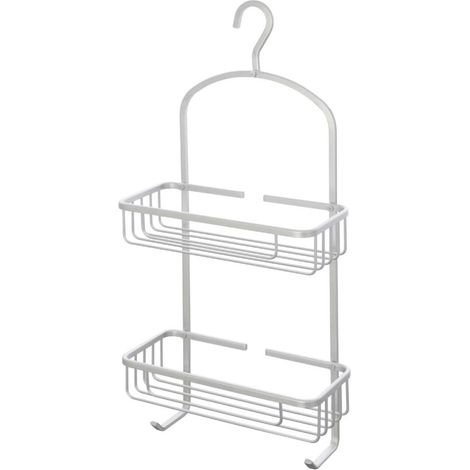 Mensola doppia con gancio doccia in alluminio silver Alu system