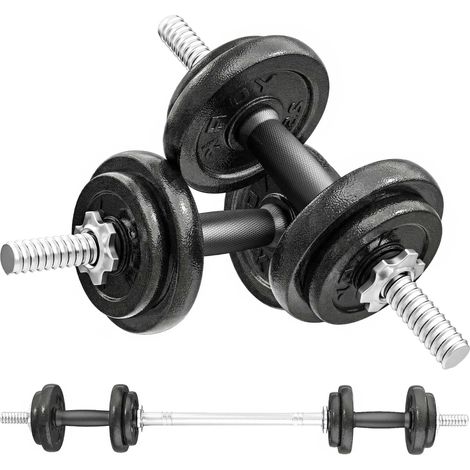 Adjustable Dumbbell and Barbell Set, 20KG, Non-Slip Grip
