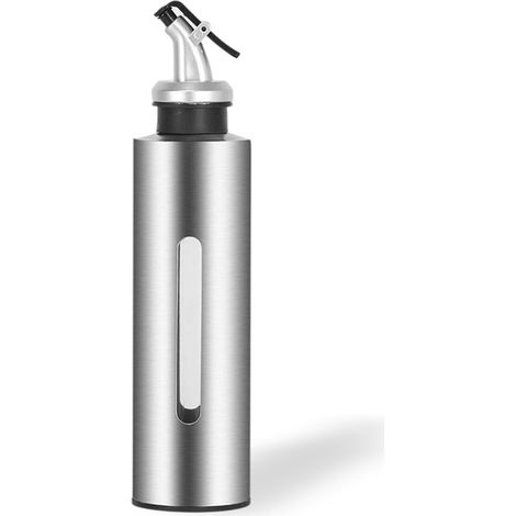 Bouteille Huile Olive - Distributeur Étanche En Acier Inoxydable - Contenant Transparent Pour Assaisonnement Et Sauce - 290 ml (1/5)