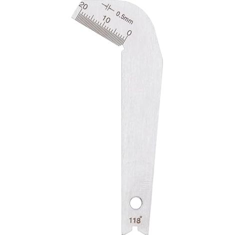 Calibrador de afilado de brocas de acero inoxidable, precisión de 0,5 mm, ángulo de 118°, compacto y ligero, multifuncional para madera, metal y otros materiales. (1/5)