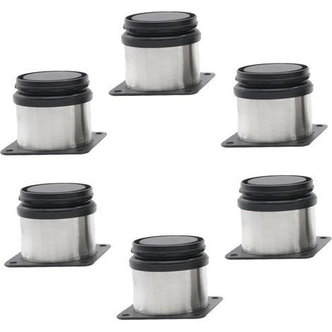AIDUCHO Juego de 6 patas de acero inoxidable para muebles, armarios metálicos, aires acondicionados, oficinas, patas ajustables para armarios y mesas. (1/5)